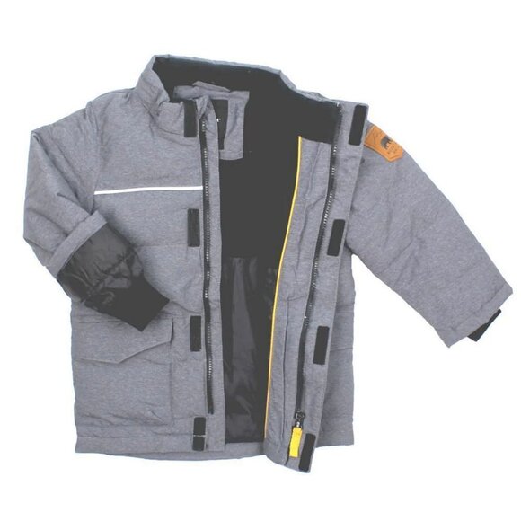 NAME IT Baby and Little Boy Down Filled Grey Winter Coat - Picture 4 of 5